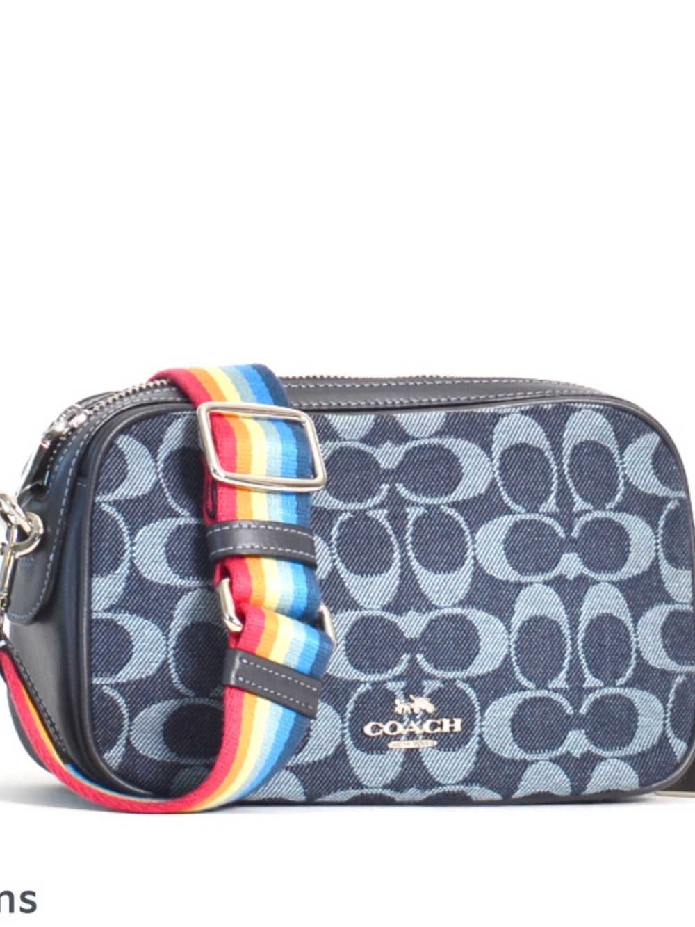 Coach Isla Chain Cherry Print Signature Denim Multi